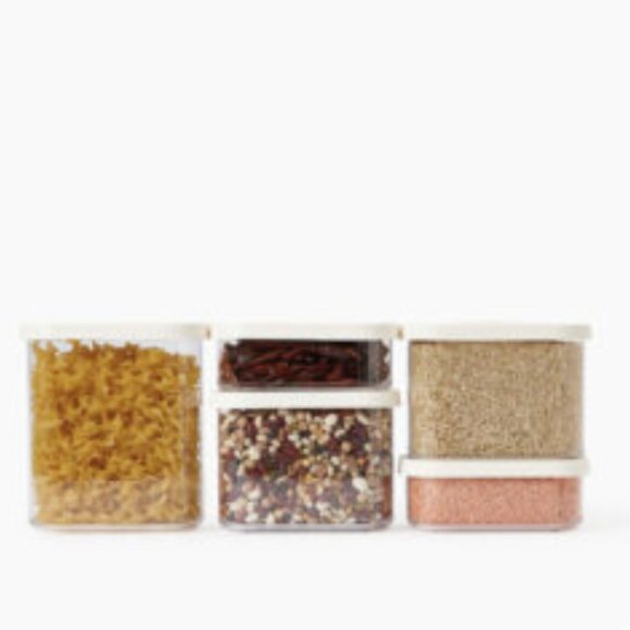 Small:Hours Set of 5 Stackable Pantry Containers - Picture 1 of 4